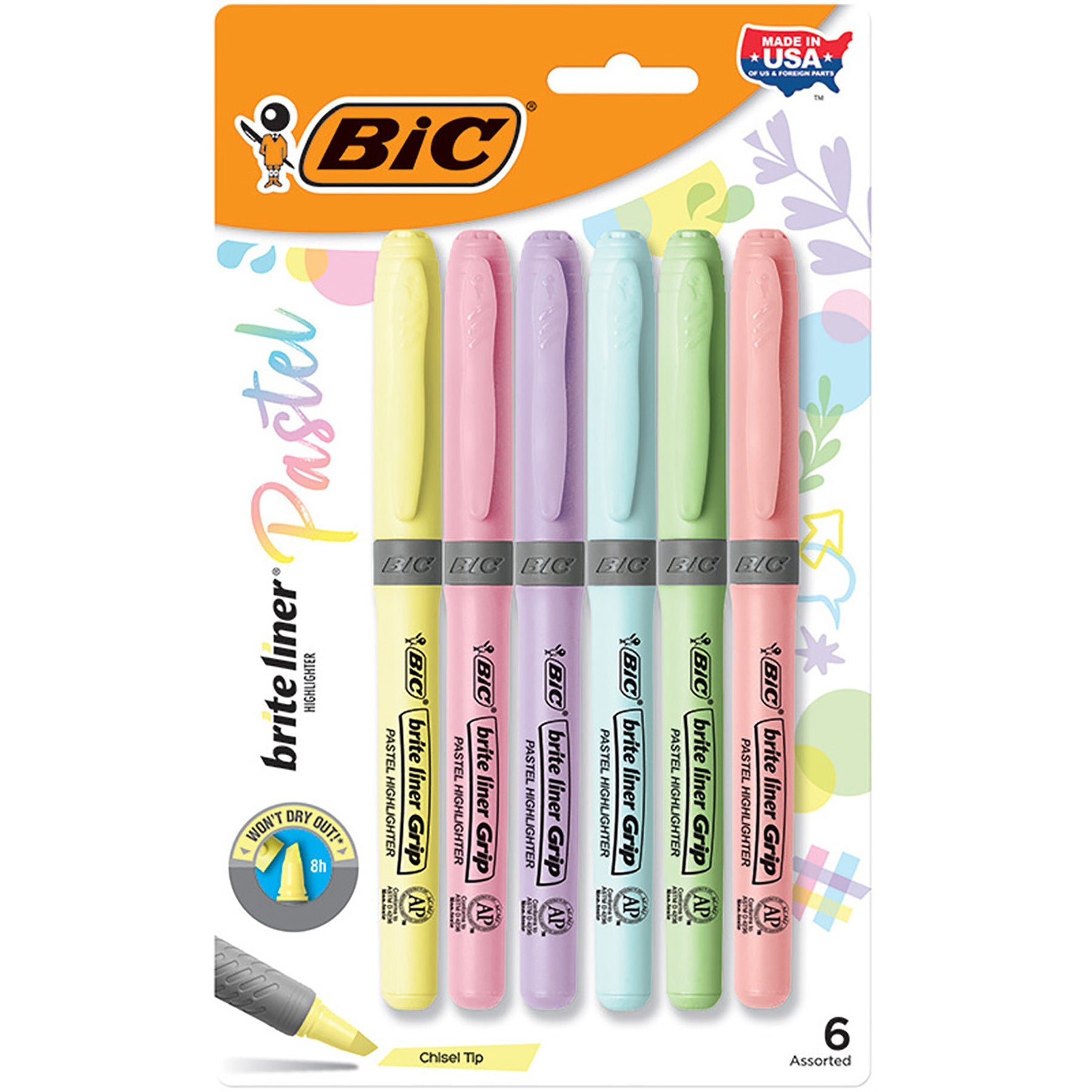 Bic Mark-It Permanent Markers - Assorted Colours - Fine Point - 5-Pack  GPMP51