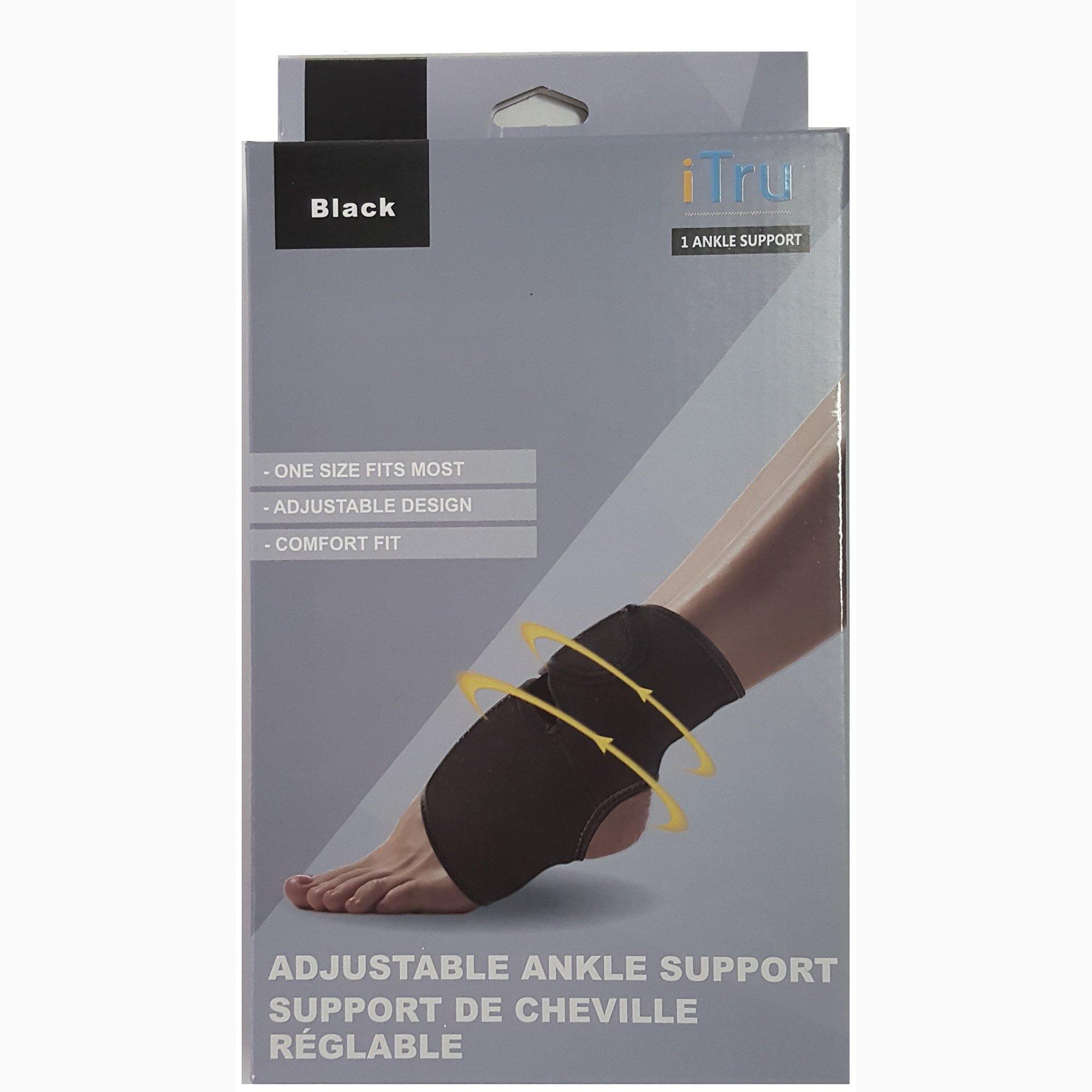 Adjustable Knee Support - with Velcro Enclosures - Black - Neoprene  Stretchable Material