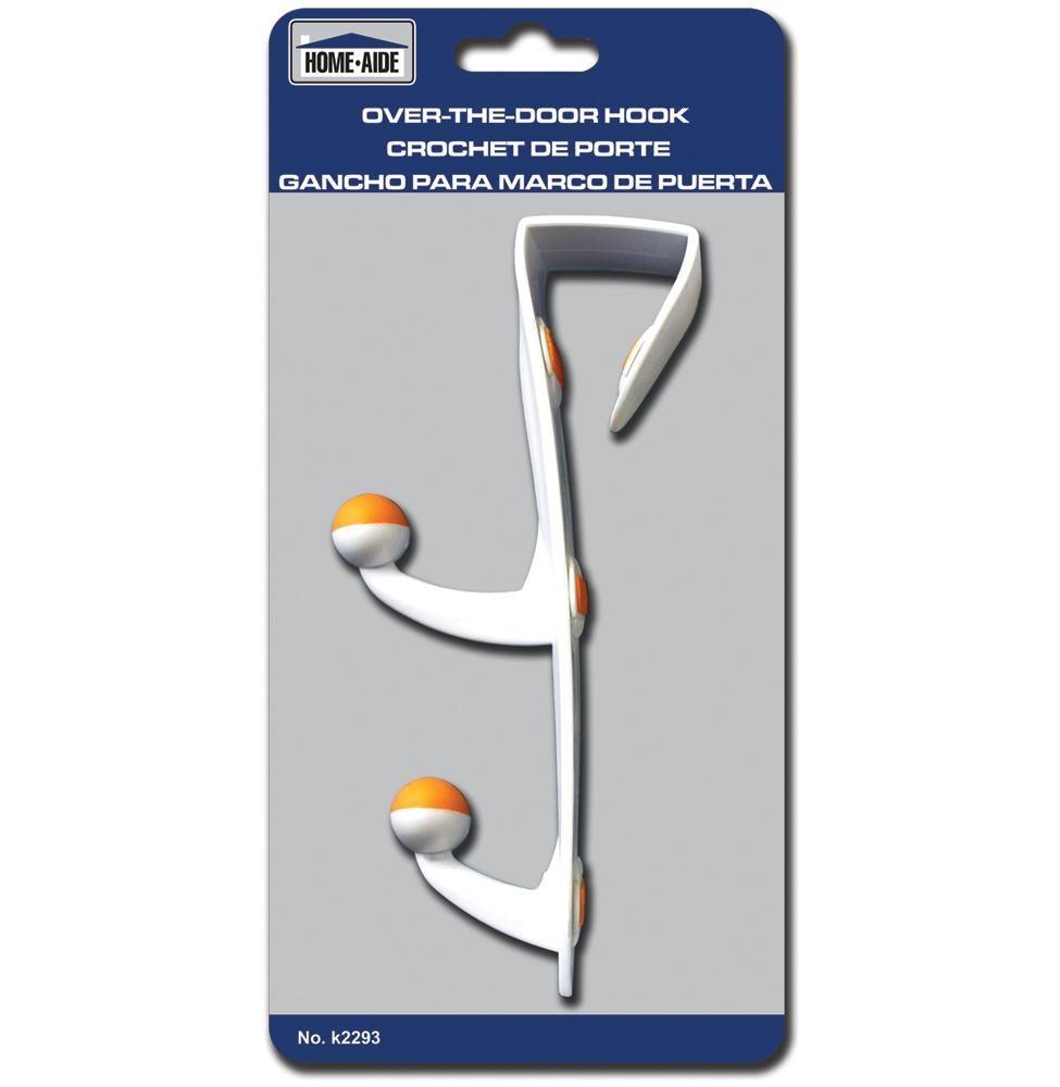 Homeaide 2 White Plastic Hooks 1.1x3in