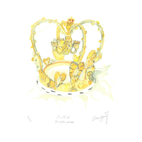 LIMITED EDITION AMW 2022 ART PRINT - CROWN JEWELS SIGNED BY ANDREW LOGAN