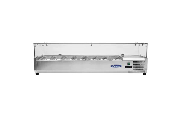 Kylränna - med glasdisk - 160,5 cm - 7 x 1/3 GN-behållare
