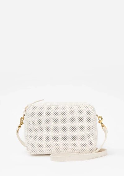 Clare V Foldover Cream Rattan Clutch w/Tabs