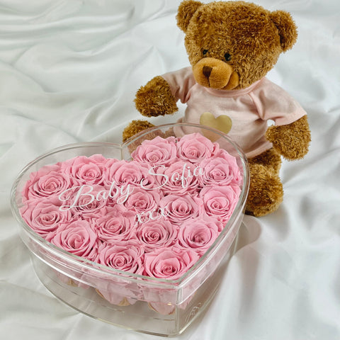 Infinity Rose Heart Box | Baby Gift | Bling Blooms