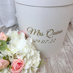Wedding Keepsake Box and silk bouquet