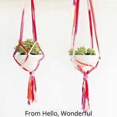 Macramé Planters plant hangers children's tutorial Hello Wonderful Tassel & Plume blog