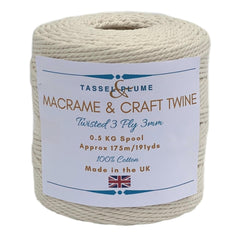 Tassel & Plume Twisted 3-Ply macramé cord twine string rope