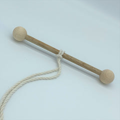 Macramé natural wooden dowel Tassel & Plume