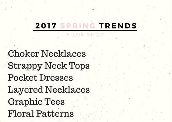 Floral Patterns Layered Necklaces Choker Necklaces Pocket Dresses Graphic Tees Strappy Neck Top Spring Trends