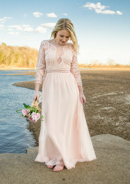 How To Style a Pink Lace Maxi Dress