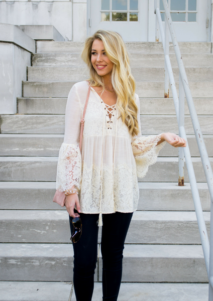 How to wear a lace top for fall blog