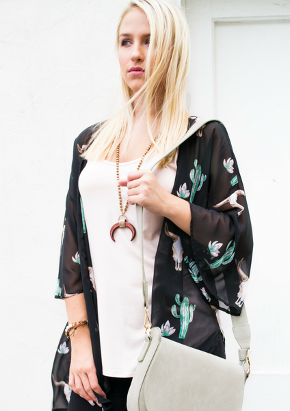 how to style a bullhead & cactus kimono for summer outfit