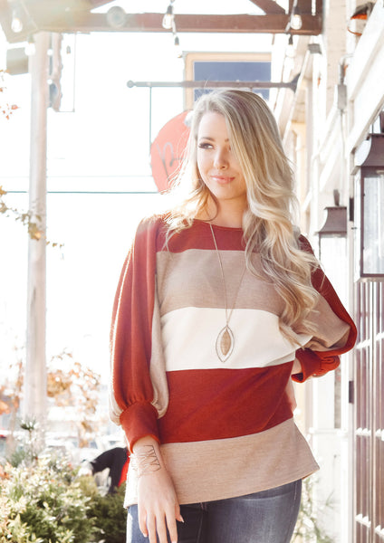 how to style an autumn tone block top