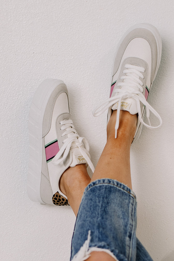 Speedy Striped Sneaker | Pink Mix