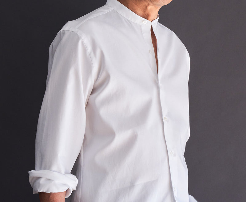 AM-3012/ Supima Doublecloth-Bandcollar Shirt