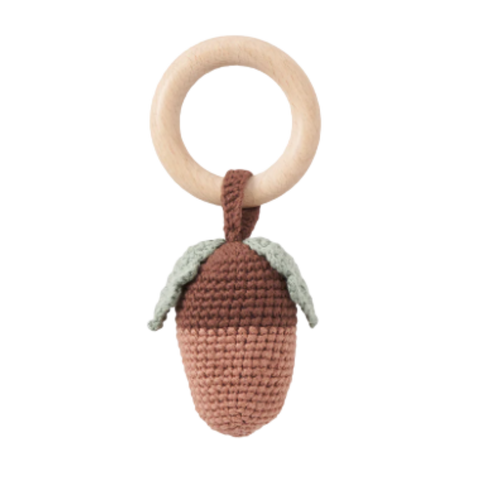 Celestial Star Wooden Baby Rattle – Elegant Baby