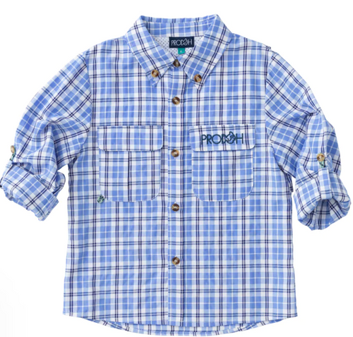 Ethereal Blue Plaid Founders Fishing Shirt
