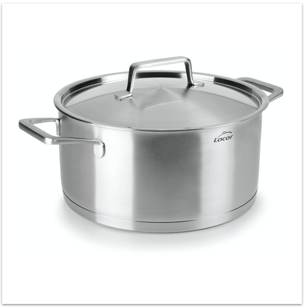 cazo recto acero inox duradero y eficiente para cocina, trimetal Lacor  diámetro 14 cm