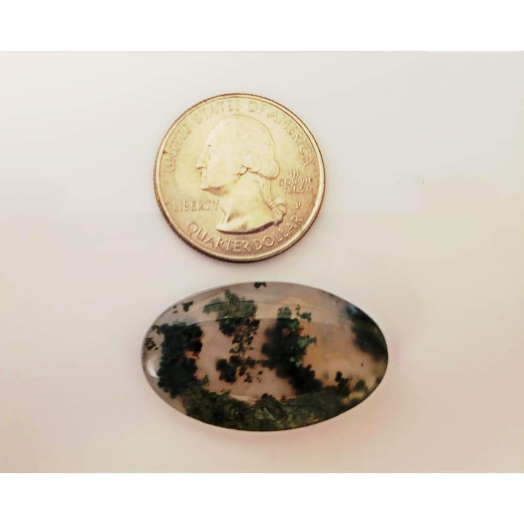 ﻿Lot 756 Moss Agate Oval 33 x 20mm - Cabochons