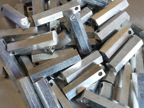 Cast Pewter Hexagon Bars Stamping Blanks