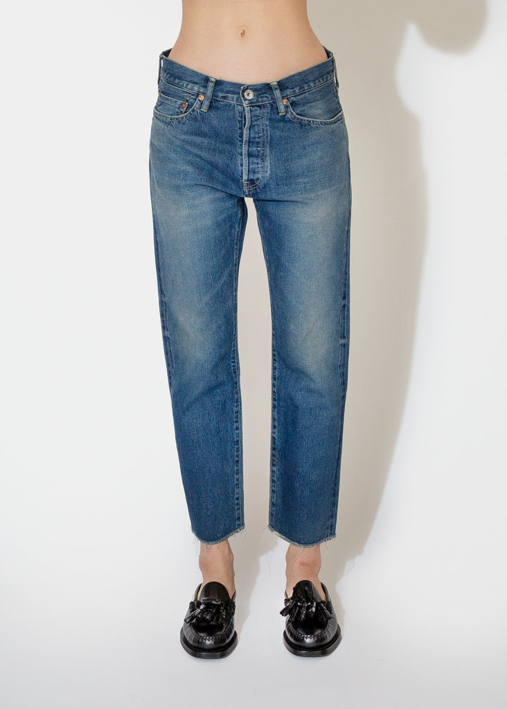 Chimala Selvedge Denim Narrow Tapered Cut in Medium Distress