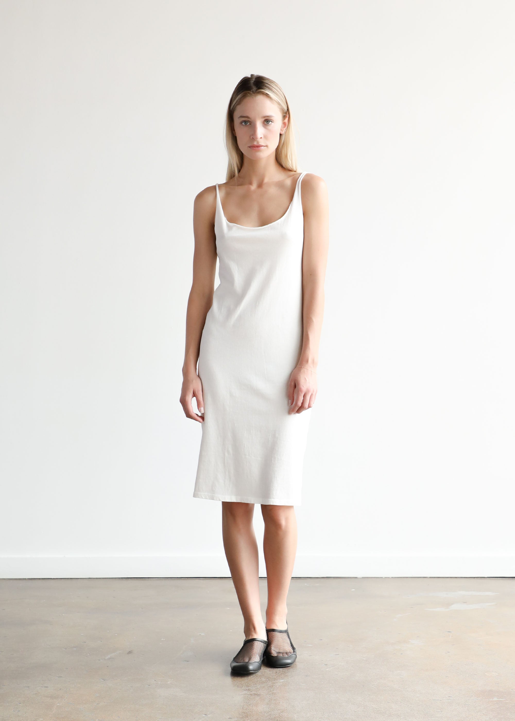 Layering Tank Dress in White