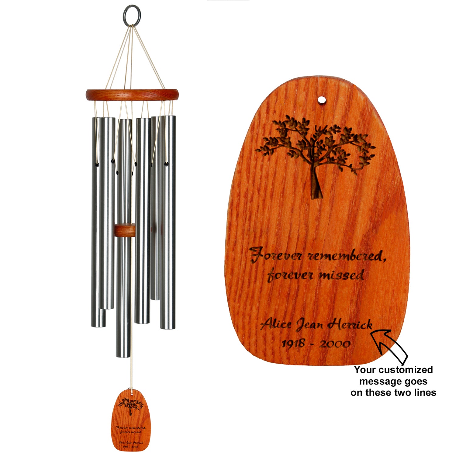 Personalize It! Sympathy Amazing Grace® Chime - Medium Silver, Forever