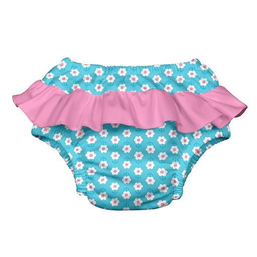 iPlay Ruffle Swimsuit Diaper - Aqua Daisy