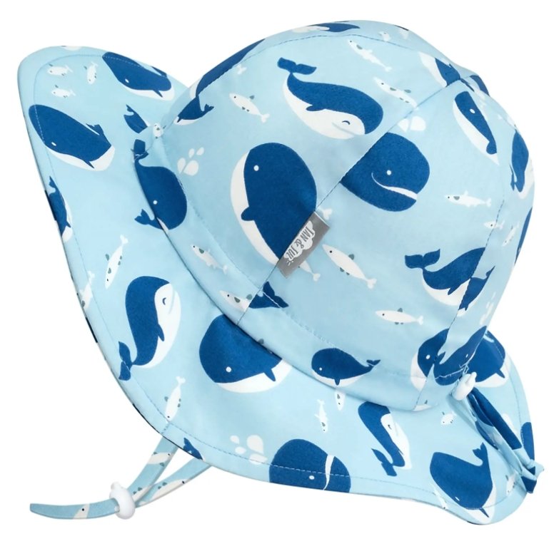 Jan & Jul Grow-With-Me Sun Hat Blue Whale - Tadpole