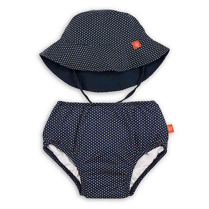 Lassig Swim Diaper & Hat Set Polka Dots Navy