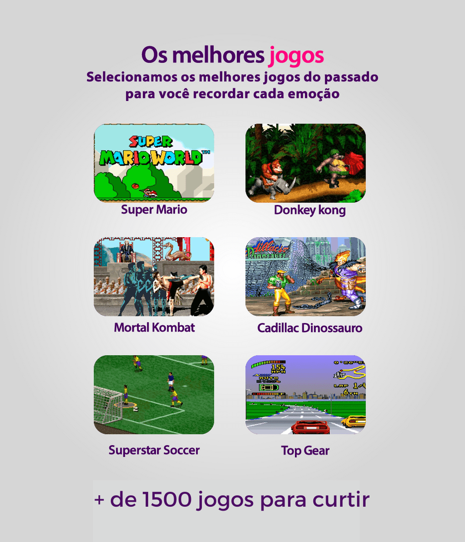 Super Nintendo Retrô 660 jogos com 2 Controles™ - Relaxe e Volte no Te