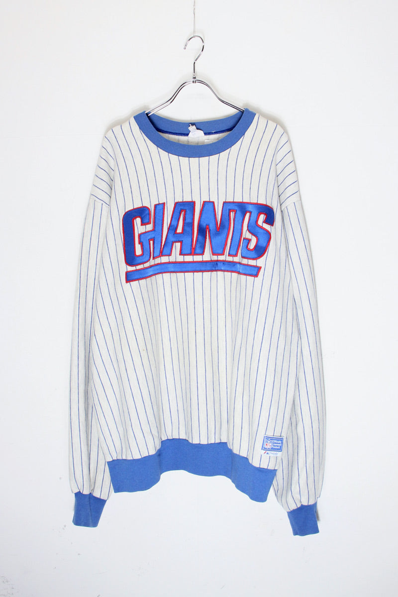 NWT NFL Team Apparel NY Giants Women's White Shirt w/Blue striped long  Sleeves