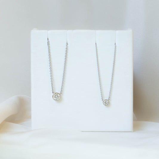 0.90 carat Bezel Set Diamond Necklace – Diamond Gallery