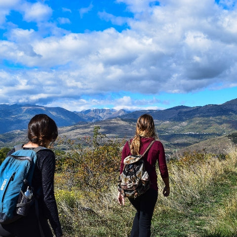 Two people hiking