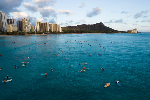 Diamond head crater view from ocean