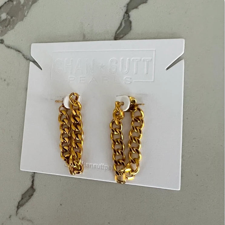 The Gold Chain Loop Earrings