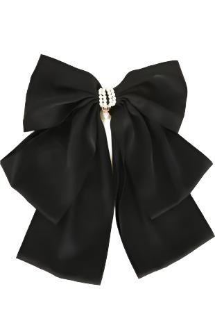  Black Pearl Bow Barrette