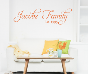 Family Name Wall Decal Custom Name Decal Personalized Wedding