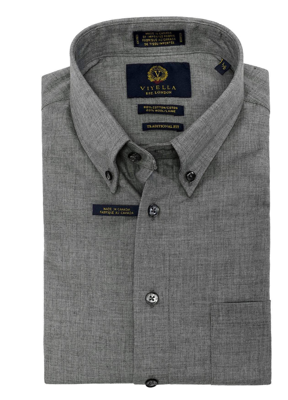Wool and Cotton Flannel Sport Shirt: Men's Viyella Shirt Royal