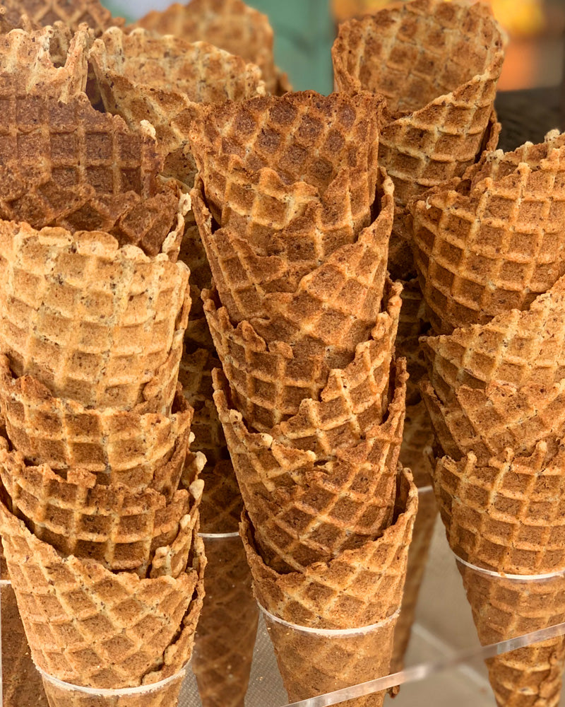 White Chocolate Mini Waffle Cones