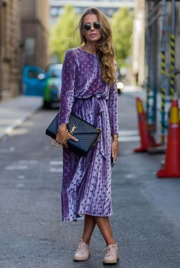 polka dot velvet dress