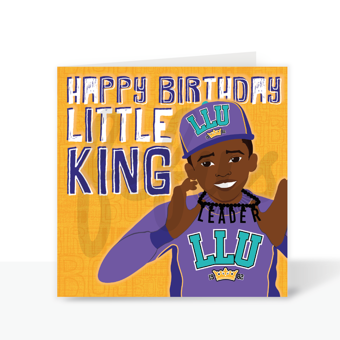 Little King Black Childrens Birthday Card