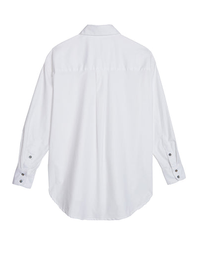 Mother Oxford Performance Button Up White Oxford Shirt for Moms