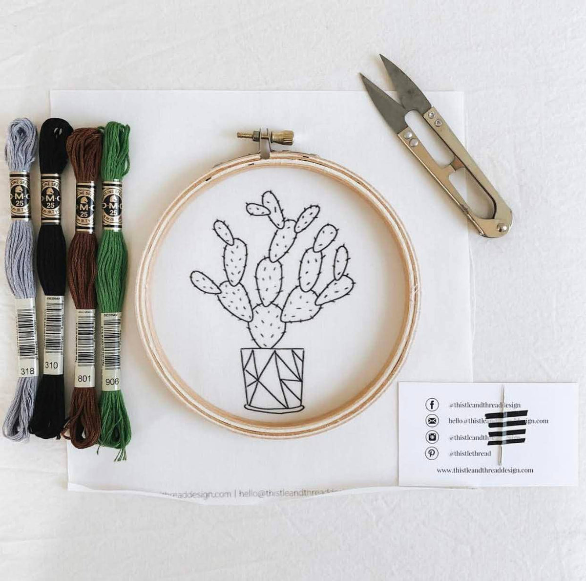 Modern Embroidery Kit - Growing Cacti
