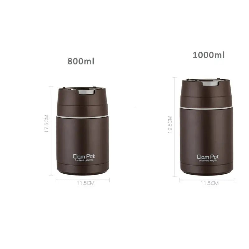 BOAONI 800ml/1000ml Food Thermal Jar Vacuum Insulated Soup Thermos