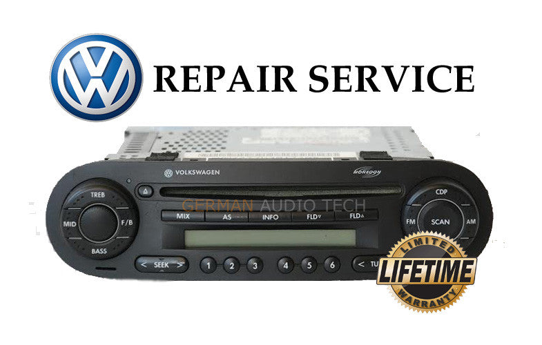 REPAIR SERVICE for VOLKSWAGEN NEW BEETLE CD PLAYER MONSOON MP3 1 – German Audio Tech
