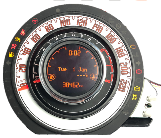 LCD Display for Fiat 500 Speedometer Instrument Cluster
