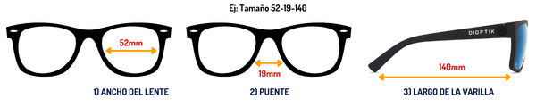 guia de tamaño de lentes