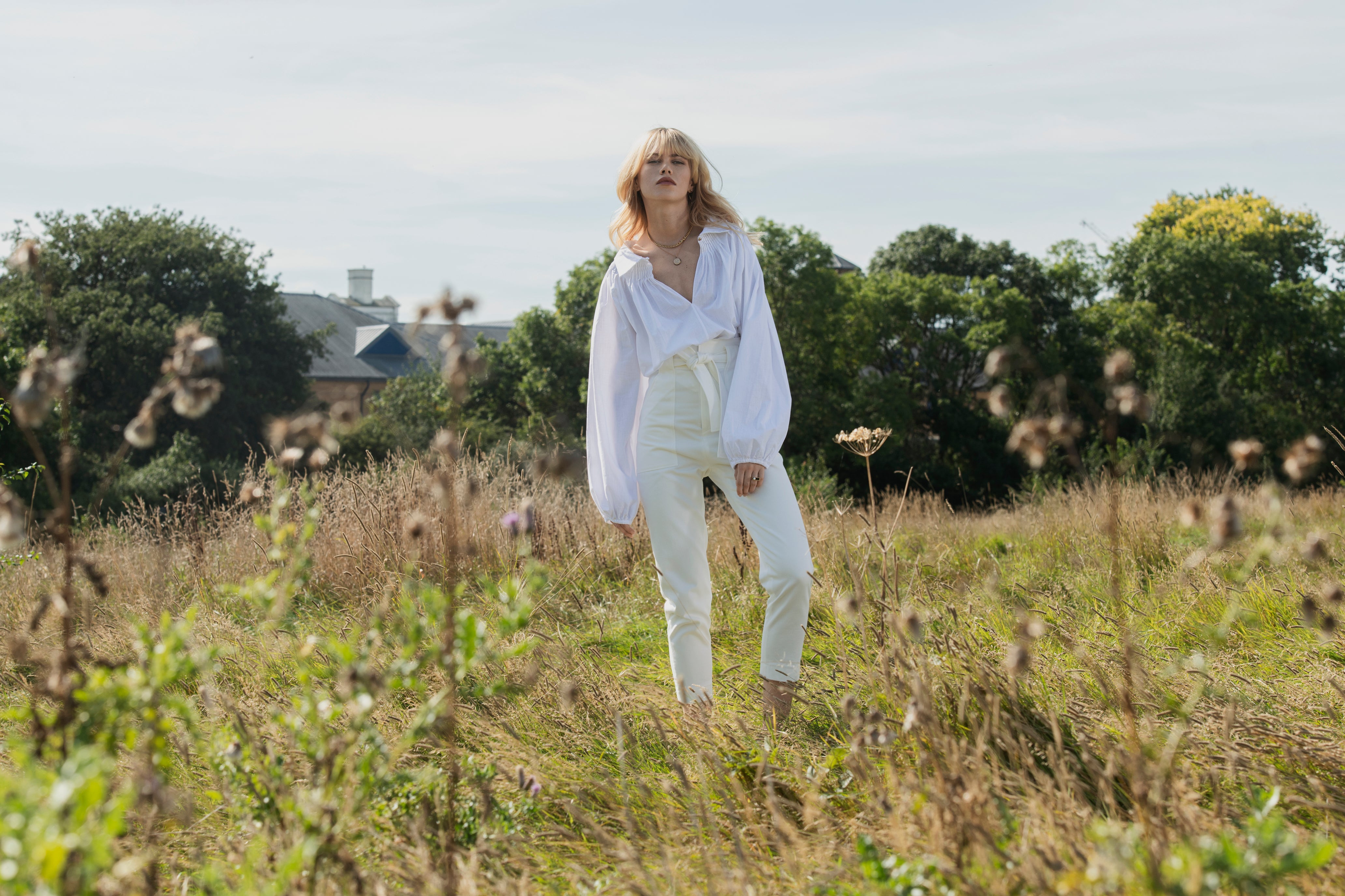 field white shirt blouse womenswear organic cotton spring summer skiim paris model