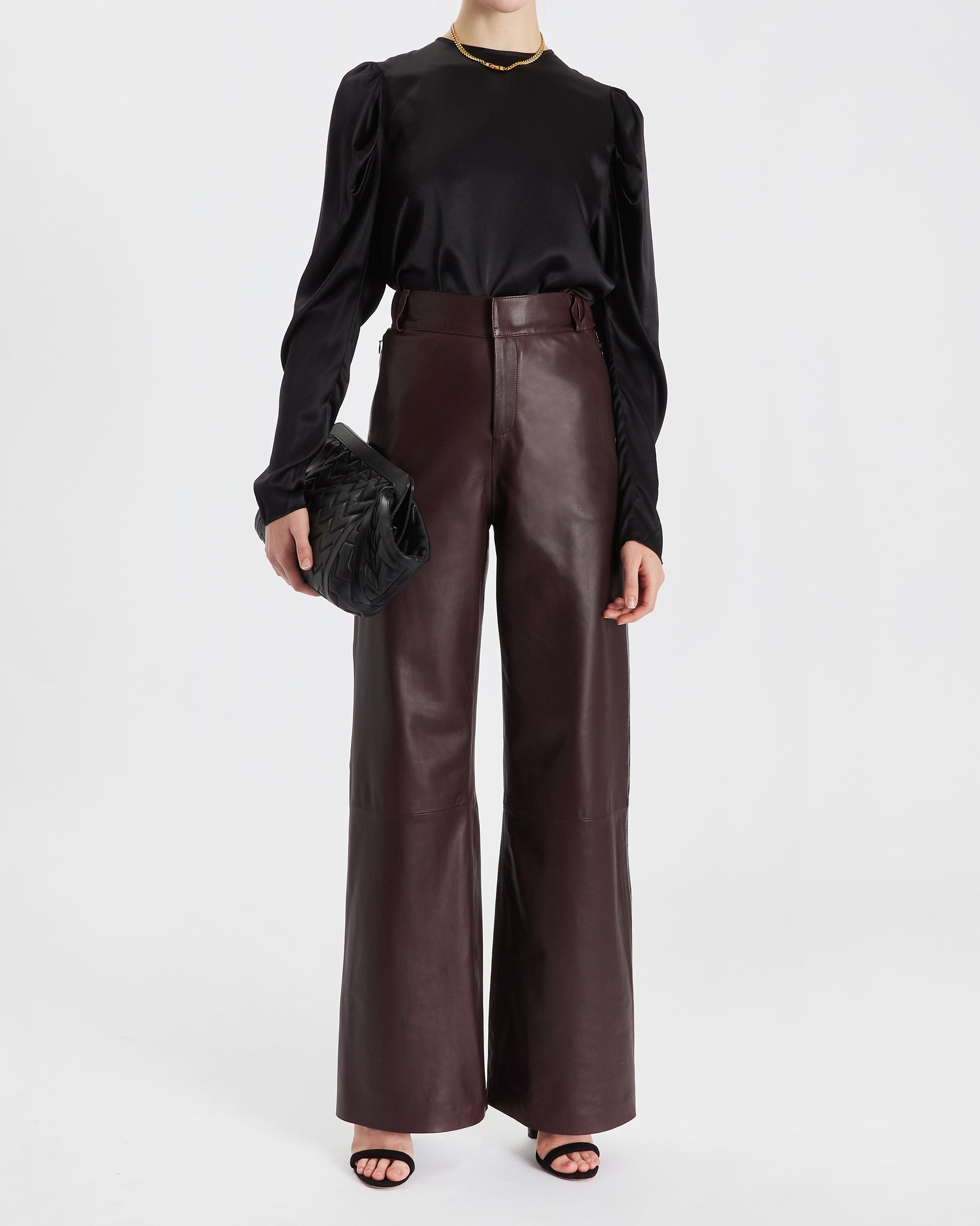 Luxe Black Leather Pants — London Belle