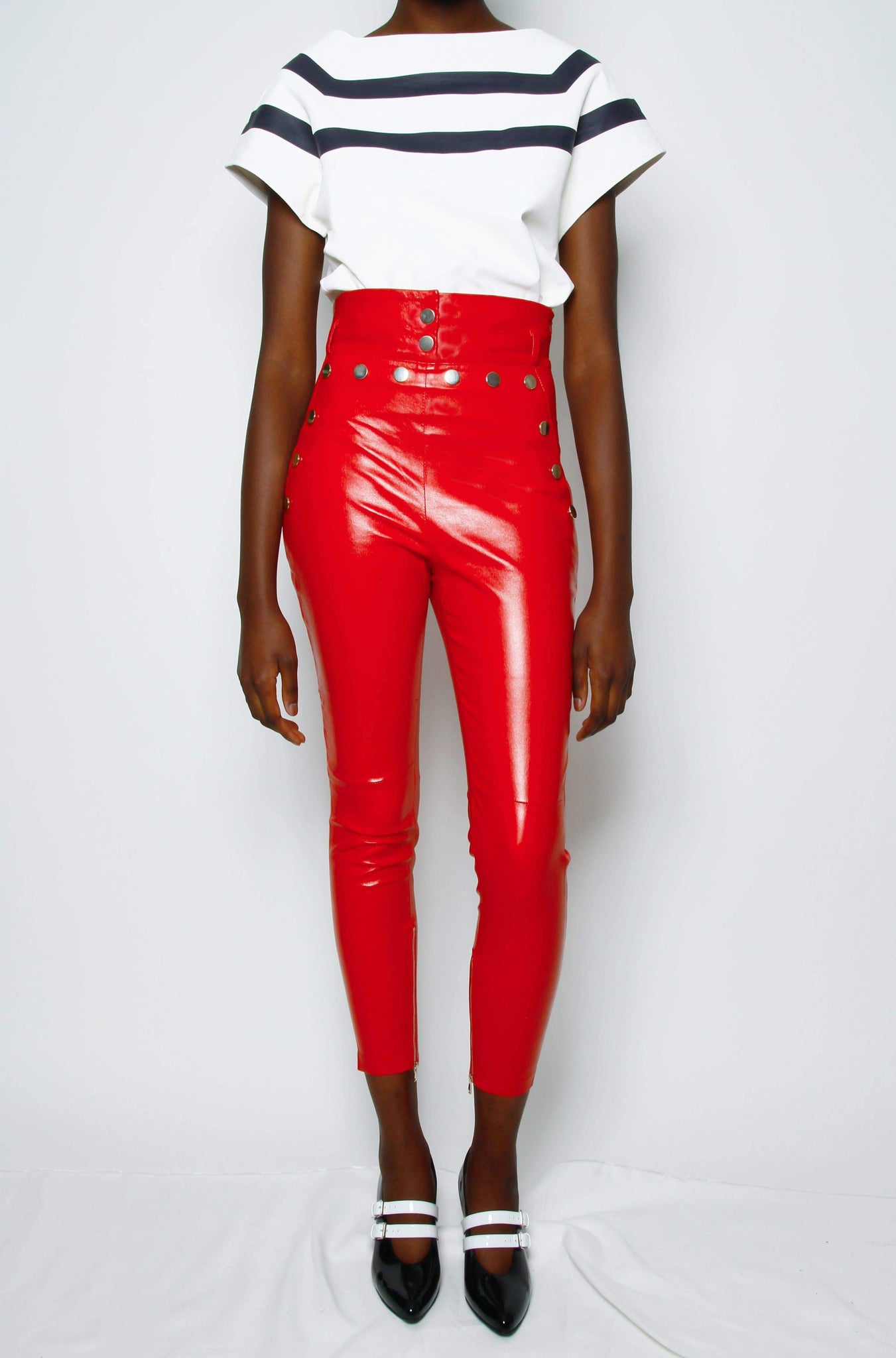 Zoe + Liv Red Metallic Pant Size Large Leggings Pants. B30